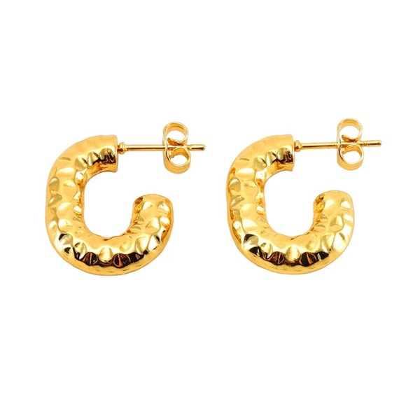 NEW💎18K Gold Plated Chunky Hoop Earrings*Small Chunky Hoops* - Picture 3 of 4
